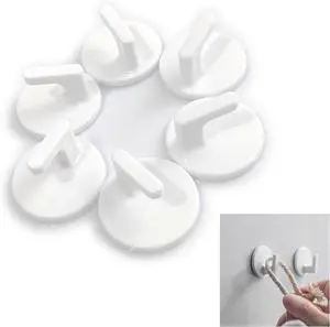 lightstar 6 Pcs Adhesive Plastic Hooks - Small Wall Hooks for Hanging, Drill-Free, Seamless - Kitchen Bathroom - 34 * 34 * 21 mm, White lightstar 6 Pcs Adhesive Plastic Hooks - Small Wall Hooks for Hanging, Drill-Free, Seamless - Kitchen Bathroom - 34 * 34 * 21 mm, White