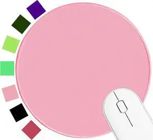 Round Mouse pad, high-end Texture, Sewn Edge Design, Anti-Slip Rubber Base. 8.6 x 8.6 inches (Pink) Round Mouse pad, high-end Texture, Sewn Edge Design, Anti-Slip Rubber Base. 8.6 x 8.6 inches (Pink)