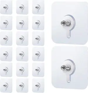 20 PCS Adhesive Wall Screws Hanging Nails Screw Free Sticker Waterproof Wall Hangers Without Nails Seamless Screws Adhesive Walls Hooks for Bathroom Kitchen Home and Office Decorations 20 PCS Adhesive Wall Screws Hanging Nails Screw Free Sticker Waterproof Wall Hangers Without Nails Seamless Screws Adhesive Walls Hooks for Bathroom Kitchen Home and Office Decorations