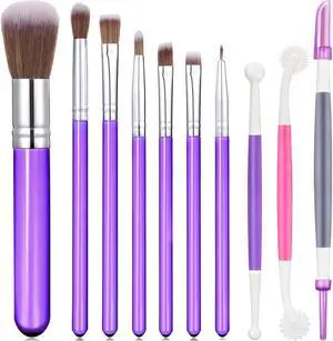 Patelai 10 Pcs Food Safe Paint Brushes Fondant Tools Cake Painting,Purple | Luster Dust Baking Brushes, Gum Paste Tools, Cookie Chocolate Decorating, Safe for Food Use, Fondant Design Kit Patelai 10 Pcs Food Safe Paint Brushes Fondant Tools Cake Painting,Purple | Luster Dust Baking Brushes, Gum Paste Tools, Cookie Chocolate Decorating, Safe for Food Use, Fondant Design Kit