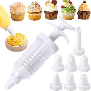 Suuker Cake Decorating Kit, Icing Gun with 8 Piping Tips for Cupcakes | 8 Piping Tips with one-handed Icing Gun Control for Cakes, Cupcakes, Cookies and Dessert Decorating Suuker Cake Decorating Kit, Icing Gun with 8 Piping Tips for Cupcakes | 8 Piping Tips with one-handed Icing Gun Control for Cakes, Cupcakes, Cookies and Dessert Decorating