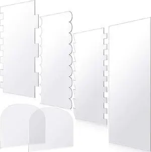 Patelai 6 Pieces Clear Acrylic Cake Scraper Smoother Set Large Cakes Smoother Scraper Cake Stripes Edge Contour Comb for DIY Icing Frosting Buttercream Cream Decorating Mousse Kitchen Baking Tool Patelai 6 Pieces Clear Acrylic Cake Scraper Smoother Set Large Cakes Smoother Scraper Cake Stripes Edge Contour Comb for DIY Icing Frosting Buttercream Cream Decorating Mousse Kitchen Baking Tool