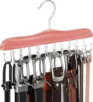 TOPIA HANGER Belt Hanger for Closet, Cedar Wooden Hangers with 20 Rotatable Hooks, Closet Organizers and Storage for Bra, Tank Top, Tie, Purse, Hat, Necklace- CT48U TOPIA HANGER Belt Hanger for Closet, Cedar Wooden Hangers with 20 Rotatable Hooks, Closet Organizers and Storage for Bra, Tank Top, Tie, Purse, Hat, Necklace- CT48U