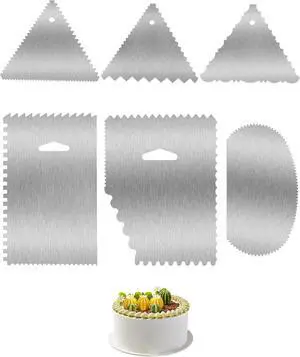 New 6pcs Cake Scraper 430 stainless Decorating Comb and Icing Smoother New 6pcs Cake Scraper 430 stainless Decorating Comb and Icing Smoother