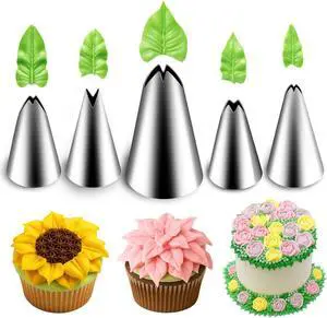 Suuker 5 Pieces Leaf Piping Tips | Stainless Steel Suuker 5 Pieces Leaf Piping Tips | Stainless Steel
