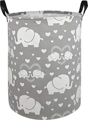 Kids Laundry Hamper Storage Basket Laundry Organizer Hamper Storage Bins Clothes Box Nursery Hamper Gift Basket with Handles (Love elephant) Kids Laundry Hamper Storage Basket Laundry Organizer Hamper Storage Bins Clothes Box Nursery Hamper Gift Basket with Handles (Love elephant)