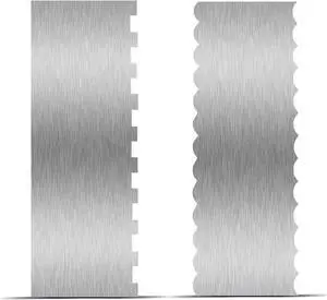 2 Piece 9 Inch Stainless Steel Cake Scraper, Cream Cake Scraper Sided Patterned Edge Stripe Edge Smoother Scraper Cake Smoother Frosting Scraper Cake Decorating Comb for Mousse Butter Cream 2 Piece 9 Inch Stainless Steel Cake Scraper, Cream Cake Scraper Sided Patterned Edge Stripe Edge Smoother Scraper Cake Smoother Frosting Scraper Cake Decorating Comb for Mousse Butter Cream