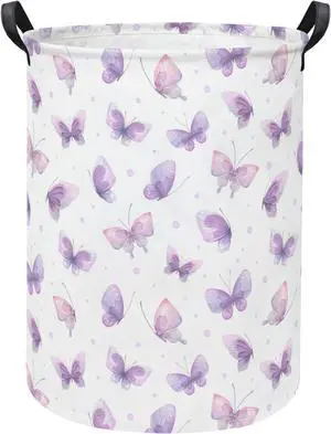 Baby Laundry Hamper kids laundry Basket Waterproof Storage Bin for Bedroom Clothes Organizer Basket Woodland Animals Room Décor(Purple Butterfly) Baby Laundry Hamper kids laundry Basket Waterproof Storage Bin for Bedroom Clothes Organizer Basket Woodland Animals Room Décor(Purple Butterfly)
