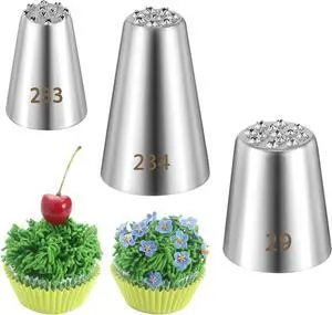 3 PCS Grass Piping Tip, Frosting Tips, Large Piping Tips for Cake Decorating with 233 234 29 Decorating Tip for Frosting, Multi-opening 3 PCS Grass Piping Tip, Frosting Tips, Large Piping Tips for Cake Decorating with 233 234 29 Decorating Tip for Frosting, Multi-opening