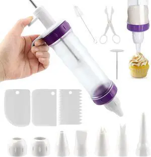 Donut Filler Injector, Cupcake Filler Tool Piping Kit, with 7 Icing Nozzles, 3 Cream Scrapers Frosting Piping Nozzles Kits, for Cake Cookie Baking Donut Filler Injector, Cupcake Filler Tool Piping Kit, with 7 Icing Nozzles, 3 Cream Scrapers Frosting Piping Nozzles Kits, for Cake Cookie Baking