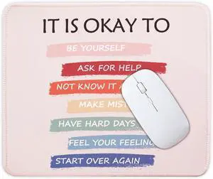 Mouse Pad for Desk with Stitched Edge, Premium Cute Washable Mouse Pads. Computer Mousepad with Non-Slip Rubber Base, Mousepads for Laptop, 9.25x7.75x0.12 inch (It's OK) Mouse Pad for Desk with Stitched Edge, Premium Cute Washable Mouse Pads. Computer Mousepad with Non-Slip Rubber Base, Mousepads for Laptop, 9.25x7.75x0.12 inch (It's OK)