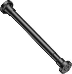 Short Tension Rod 18 to 28 Inch Small Spring Tension Rod No Drilling Adjustable Black Curtain Rod for Windows, Closet, Doorway, Door Short Tension Rod 18 to 28 Inch Small Spring Tension Rod No Drilling Adjustable Black Curtain Rod for Windows, Closet, Doorway, Door