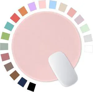 Hsurbtra Pink Mouse Pad, Premium-Textured Small Round Mousepad 8.7 x 8.7 Inch Pink, Stitched Edge Anti-Slip Waterproof Rubber Pretty Cute Computer Mat for Office Home Gaming Laptop Men Women Kids Hsurbtra Pink Mouse Pad, Premium-Textured Small Round Mousepad 8.7 x 8.7 Inch Pink, Stitched Edge Anti-Slip Waterproof Rubber Pretty Cute Computer Mat for Office Home Gaming Laptop Men Women Kids