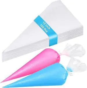 LazyMe Disposable Piping Bags, 13 Inch Pastry Bags, 100 Count | Anti Burst Icing Bags for Frosting, Cake Decorating, Baking and Cookies LazyMe Disposable Piping Bags, 13 Inch Pastry Bags, 100 Count | Anti Burst Icing Bags for Frosting, Cake Decorating, Baking and Cookies