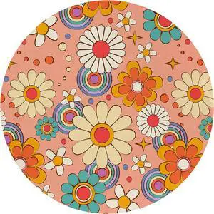 QUICQOD Colorful Groovy Daisy Round Mouse Pad for Teen Girls 8.7 x 8.7 Inch | Floral Pad Gifts for Teen Girls, Cute Desk Decor for Women, Retro Colorful Daisy Mousepad for Home Office College Dorm QUICQOD Colorful Groovy Daisy Round Mouse Pad for Teen Girls 8.7 x 8.7 Inch | Floral Pad Gifts for Teen Girls, Cute Desk Decor for Women, Retro Colorful Daisy Mousepad for Home Office College Dorm
