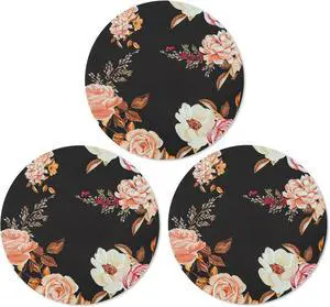 MOSISO 3 Pack Round Mouse Pad, 7.87 inch Peony Comfortable Mousepads, Black | Non-Slip Base, Washable Mousepads with Neoprene Cloth, Mouse Pads for Computers Laptop MOSISO 3 Pack Round Mouse Pad, 7.87 inch Peony Comfortable Mousepads, Black | Non-Slip Base, Washable Mousepads with Neoprene Cloth, Mouse Pads for Computers Laptop