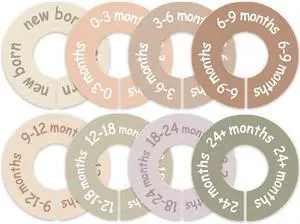 cephira Baby Closet Dividers for Clothes Earth Tone Round Baby Clothes Dividers for Closet Rod, Nursery Closet Organizer & Decor, Clear Labels for Easy Sorting, Fits Most Rods cephira Baby Closet Dividers for Clothes Earth Tone Round Baby Clothes Dividers for Closet Rod, Nursery Closet Organizer & Decor, Clear Labels for Easy Sorting, Fits Most Rods