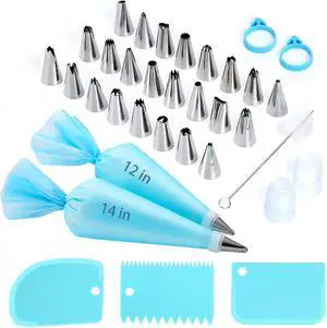 Piping Bags and Tips Set, Reusable Cake Decorating Kit | Beginner-Friendly for Home Bakers Using Icing Bags and Tips to Frost Cakes, Cupcakes, Cookies, Pastries and Desserts at Home Piping Bags and Tips Set, Reusable Cake Decorating Kit | Beginner-Friendly for Home Bakers Using Icing Bags and Tips to Frost Cakes, Cupcakes, Cookies, Pastries and Desserts at Home