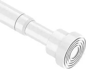 Spring Curtain Rod 33 to 56 Inch Adjustable White Curtain Rod No Drilling Non-Slip Expandable Tension Rod for Window, Doorway, Closet, Door, Wardrobe Spring Curtain Rod 33 to 56 Inch Adjustable White Curtain Rod No Drilling Non-Slip Expandable Tension Rod for Window, Doorway, Closet, Door, Wardrobe