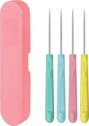 4 Pcs Cookie Scribe Needles, 5.2 Inch Icing Tools, Pink | Stainless Steel Tips, for Icing Detail Work, Popping Bubbles, Cake and Cookie Decorating 4 Pcs Cookie Scribe Needles, 5.2 Inch Icing Tools, Pink | Stainless Steel Tips, for Icing Detail Work, Popping Bubbles, Cake and Cookie Decorating