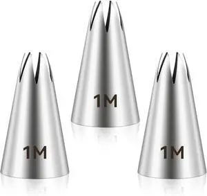 3pcs 1M Cake Piping Tips, Decorating Supplies, Nozzles for Buttercream, Icing, Birthday Cakes, Cupcakes - Baking Tools for DIY Art 3pcs 1M Cake Piping Tips, Decorating Supplies, Nozzles for Buttercream, Icing, Birthday Cakes, Cupcakes - Baking Tools for DIY Art