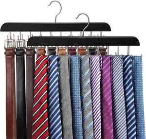 2 Pack Tie Rack and Belt Hanger 40 Hooks 360 Swivel Foldable Wooden Closet Rod Organizer Space Saving for Ties Belts Hats Bras Tank Tops Black 2 Pack Tie Rack and Belt Hanger 40 Hooks 360 Swivel Foldable Wooden Closet Rod Organizer Space Saving for Ties Belts Hats Bras Tank Tops Black