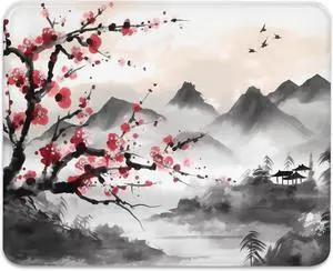 Resilient Beauty Plum Blossom-Inspired Mouse Pad, Rectangle Stitched Edges Non-Slip Rubber Base Mouse Pads for Computers Laptop Resilient Beauty Plum Blossom-Inspired Mouse Pad, Rectangle Stitched Edges Non-Slip Rubber Base Mouse Pads for Computers Laptop