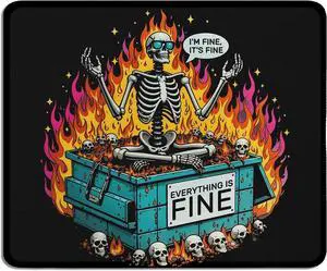 Funny Gothic Skeleton Dumpster Fire Mouse Pad,Sarcastic Everything is Fine Mousepad for Home Office Computers Laptop Supplies Desk Accessories, 9.5x7.9 Inch,L034-SDB-ZH Funny Gothic Skeleton Dumpster Fire Mouse Pad,Sarcastic Everything is Fine Mousepad for Home Office Computers Laptop Supplies Desk Accessories, 9.5x7.9 Inch,L034-SDB-ZH