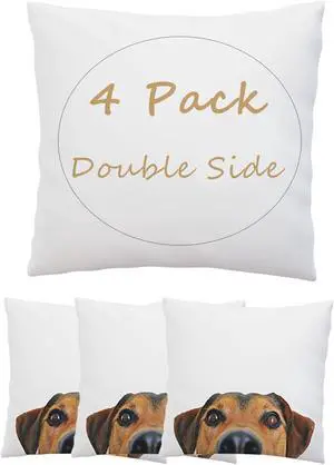 Sublimation Blanks Pillowcases 4 Pack 16"x 16" No Pillow Insert | Heat Transfer Cushion Covers with Invisible Zippers for DIY Printing Sofa Coach Decor White Polyester Material Sublimation Blanks Pillowcases 4 Pack 16"x 16" No Pillow Insert | Heat Transfer Cushion Covers with Invisible Zippers for DIY Printing Sofa Coach Decor White Polyester Material