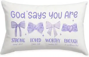 Purple Pillow Cover 12x20, Bow Coquette Room Decor | Purple Room Decor Inspirational Affirmations Decor, Bible Verse Cute Pillow Cases for Nursery Bedroom Couch Purple Pillow Cover 12x20, Bow Coquette Room Decor | Purple Room Decor Inspirational Affirmations Decor, Bible Verse Cute Pillow Cases for Nursery Bedroom Couch