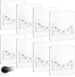 8Pcs Shower Rod Holder Spring Tension Shower Curtain Rod Holder No Drilling Transparent Self Adhesive Curtain Bracket Closet Rods Support for Wall 8Pcs Shower Rod Holder Spring Tension Shower Curtain Rod Holder No Drilling Transparent Self Adhesive Curtain Bracket Closet Rods Support for Wall