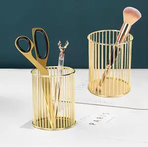 Gold Pen Holder for Desk, Metal Pencil Holders Makeup Brushes Cup for Preppy Room Decor Office Home Bedroom School Organizer Toothbrush Holder Gold Decor Aesthetic Gift Accessories Gold Pen Holder for Desk, Metal Pencil Holders Makeup Brushes Cup for Preppy Room Decor Office Home Bedroom School Organizer Toothbrush Holder Gold Decor Aesthetic Gift Accessories