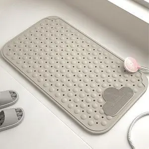 Bathtub Anti-Slip Mat Shower Mat with Suction Cups Drain Hole Foot Massage Bathroom Floor Mat 28x16 Inch (Khaki) Bathtub Anti-Slip Mat Shower Mat with Suction Cups Drain Hole Foot Massage Bathroom Floor Mat 28x16 Inch (Khaki)