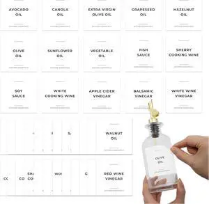 Spaceneat Olive Oil Labels for Glass Bottles - 2.5" x 2.5" Waterproof & Oil-Proof Kitchen PVC Sticker Labels for Oils, Vinegars, Sauces, Cooking Wines & Condiments - Minimalist White, 39pcs Spaceneat Olive Oil Labels for Glass Bottles - 2.5" x 2.5" Waterproof & Oil-Proof Kitchen PVC Sticker Labels for Oils, Vinegars, Sauces, Cooking Wines & Condiments - Minimalist White, 39pcs