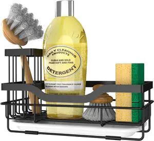 Sponge Holder for Kitchen Caddy Sink Organizer, Multifunctional Rustproof Dish Soap Sponge Caddy for Sink Counter with Detachable Brush Holder & Drain Tray - Storage Kitchen & Home Accessories Sponge Holder for Kitchen Caddy Sink Organizer, Multifunctional Rustproof Dish Soap Sponge Caddy for Sink Counter with Detachable Brush Holder & Drain Tray - Storage Kitchen & Home Accessories