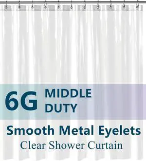 Blu-Pier Tech Clear Shower Curtain Set,Waterproof,PEVA Shower Curtain Liner for Bathroom72W x 72H-6Gauge Blu-Pier Tech Clear Shower Curtain Set,Waterproof,PEVA Shower Curtain Liner for Bathroom72W x 72H-6Gauge