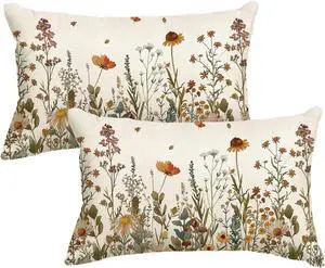 AVOIN colorlife Fall Flowers Throw Pillow Covers 12x20 Inch Set of 2 | Seasonal Autumn Thanksgiving Harvest Decoration for Sofa Couch Farmhouse Living Room Decor AVOIN colorlife Fall Flowers Throw Pillow Covers 12x20 Inch Set of 2 | Seasonal Autumn Thanksgiving Harvest Decoration for Sofa Couch Farmhouse Living Room Decor