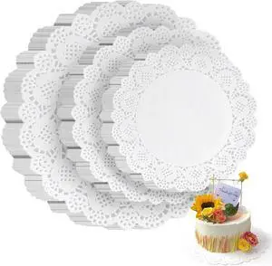 HAKSEN 108 PCS Paper Doilies, 6.5, 8.5 and 10.5 inch Lace Doilies for Table | Round Paper Placemats for Party Table Cakes Dessert Trays Tableware Crafts Wedding and More HAKSEN 108 PCS Paper Doilies, 6.5, 8.5 and 10.5 inch Lace Doilies for Table | Round Paper Placemats for Party Table Cakes Dessert Trays Tableware Crafts Wedding and More