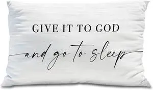 Knibeo Give It to God and Go to Sleep, Decorative Pillows Covers for Bed, Throw Pillows Cover for Bed,12x20 Pillow Cover,Decorative Bed Pillows for Bedroom Room(12x20, White) Knibeo Give It to God and Go to Sleep, Decorative Pillows Covers for Bed, Throw Pillows Cover for Bed,12x20 Pillow Cover,Decorative Bed Pillows for Bedroom Room(12x20, White)