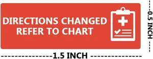 Directions Changed Sticker for Doctor File,1.5 * 0.5 Inch Self Adhesive Labels Directions Changed Sticker for Doctor File,1.5 * 0.5 Inch Self Adhesive Labels