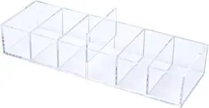 NatSumeBasics Drawer Organizer with 6 Compartments, Clear Desk Storage | 3.3 Width, Not Enough for Credit & Business Cards NatSumeBasics Drawer Organizer with 6 Compartments, Clear Desk Storage | 3.3 Width, Not Enough for Credit & Business Cards