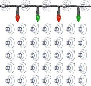 50 Pack Suction Cups for Glass - 1.2''/30mm Small Clear Rubber Suckers for Holiday Christmas Lights String Decoration, Strong Adhesive Suction Cups Holder for Table Window Mirror Bathroom 50 Pack Suction Cups for Glass - 1.2''/30mm Small Clear Rubber Suckers for Holiday Christmas Lights String Decoration, Strong Adhesive Suction Cups Holder for Table Window Mirror Bathroom