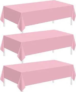 Childom 3 Pack Pink Plastic Tablecloth for Rectangle Tables 54" x 108" Pink Disposable Table Cloth for Mothers Day Decorations,Plastic Table Cover for Birthday Graduation Party Christmas Anniversary Childom 3 Pack Pink Plastic Tablecloth for Rectangle Tables 54" x 108" Pink Disposable Table Cloth for Mothers Day Decorations,Plastic Table Cover for Birthday Graduation Party Christmas Anniversary