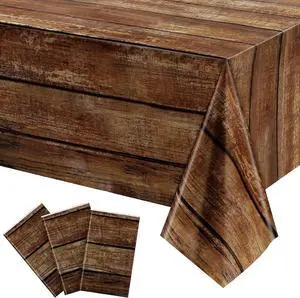 Irenare 3 Pcs Brown Wood Grain Western Tablecloth Plastic | Rustic Wood Pattern, Western Cowboy Birthday Party Decor, Disposable Waterproof for Rectangle Tables, Farmhouse Barn Vintage Irenare 3 Pcs Brown Wood Grain Western Tablecloth Plastic | Rustic Wood Pattern, Western Cowboy Birthday Party Decor, Disposable Waterproof for Rectangle Tables, Farmhouse Barn Vintage