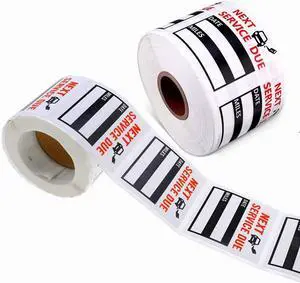 Oil Change Service Reminder Stickers - 300 Pcs 2x2 Black, Next Service Due Roll, Removable Vinyl Peel & Write, No Residue Car Sticker (1) Oil Change Service Reminder Stickers - 300 Pcs 2x2 Black, Next Service Due Roll, Removable Vinyl Peel & Write, No Residue Car Sticker (1)