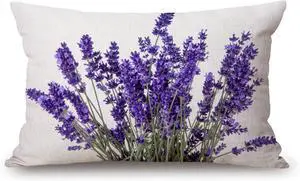 Solekla Lavender Flowers Farmhouse Pillow Covers 12x20 Inch,Home Decorative Throw Pillow Case Cushion Cover,Home Solekla Lavender Flowers Farmhouse Pillow Covers 12x20 Inch,Home Decorative Throw Pillow Case Cushion Cover,Home
