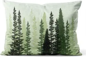 Healbrighting Pillow Cases Forest Green Summer Woods Evergreen Coniferous Trees Home Decorative Pillowcase Standard 20 x 26 Inch One Side Pattern Throw Pillow Covers Healbrighting Pillow Cases Forest Green Summer Woods Evergreen Coniferous Trees Home Decorative Pillowcase Standard 20 x 26 Inch One Side Pattern Throw Pillow Covers