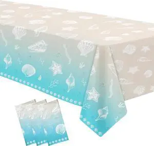 Beach Seashell Party Decorations Tablecloth, 3 Pack, 54in x 108in | Disposable Beach Seashell Party Table Covers Supplies, Sea Shell Table Decorations for Birthday Baby Shower Wedding Party Beach Seashell Party Decorations Tablecloth, 3 Pack, 54in x 108in | Disposable Beach Seashell Party Table Covers Supplies, Sea Shell Table Decorations for Birthday Baby Shower Wedding Party