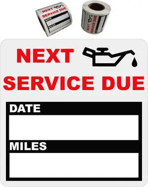 Oil Change Stickers Clear, 2 x 2 Inches, Removable 200 Count | Auto Maintenance Reminder Label, Roll with Perforation Line, Next Service Due Sticker for Car Vehicle Windshield Oil Change Stickers Clear, 2 x 2 Inches, Removable 200 Count | Auto Maintenance Reminder Label, Roll with Perforation Line, Next Service Due Sticker for Car Vehicle Windshield