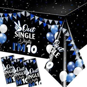 10th Birthday Decorations for Boys,3pcs Double Digits Birthday Boy Tablecloths 10 Year Old Birth-Day Decorations Plastic Table Cover for Boys Birth-Day Party 10th Birthday Decorations for Boys,3pcs Double Digits Birthday Boy Tablecloths 10 Year Old Birth-Day Decorations Plastic Table Cover for Boys Birth-Day Party